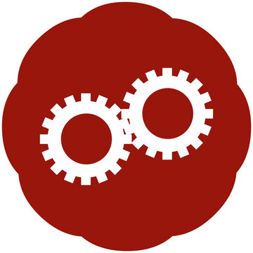 Icon Symbol auf Button in rot: Zahnr&auml;der