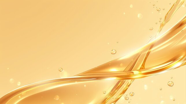 流れる金色の美容液の背景素材