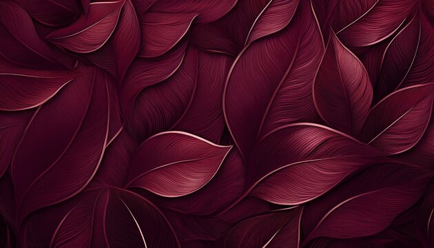 deep burgundy leaf pattern background