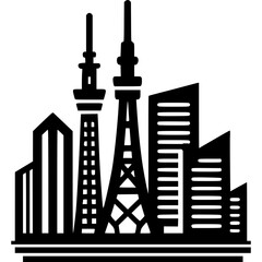 Obraz premium Tokyo Skyline Icon Vector