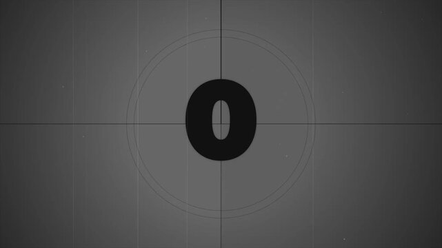 Universal Film Leader Style Retro Movie Countdown Clock Five to Zero 4k video