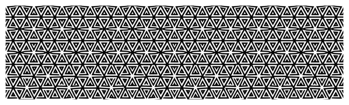 Geometric seamless pattern with nested triangles in black and white minimalist style