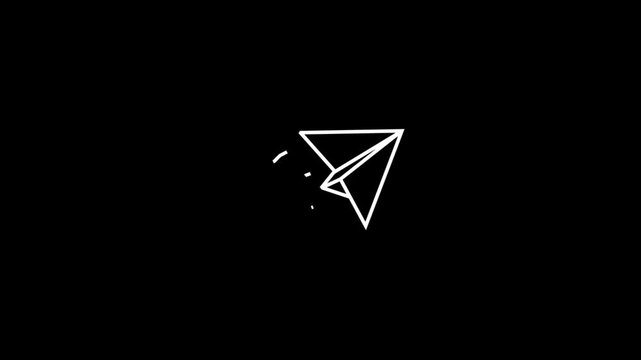 animated flying paper airplane icon, paper airplane animation, sending message