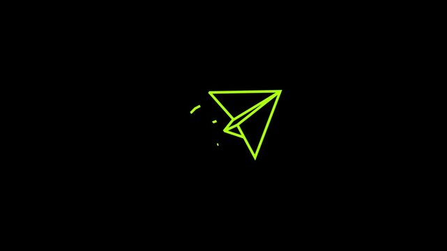 animated flying paper airplane icon, paper airplane animation, sending message