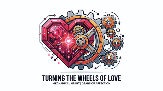 Mechanical heart with gear wheels.