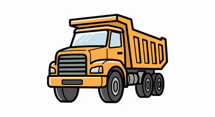 Fototapeta premium Yellow dump truck vector illustration