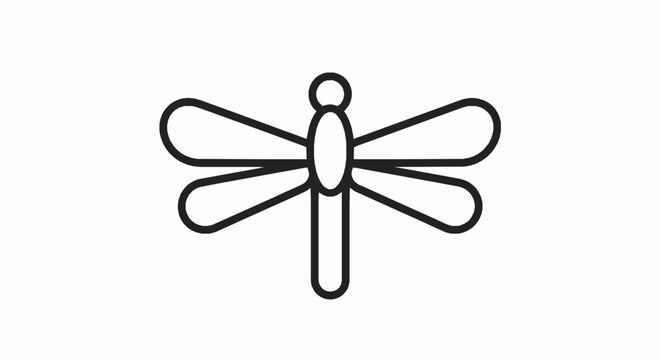 Minimalist dragonfly icon vector illustration