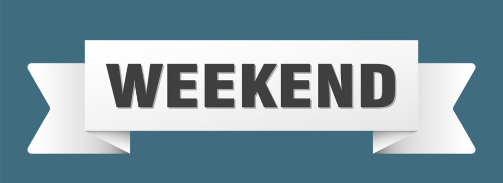 weekend ribbon isolated on transparent background. weekend ribbon