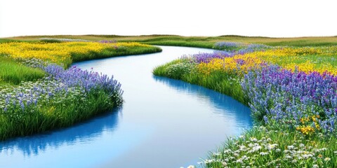Obraz premium Flowers landscape outdoors colorful.