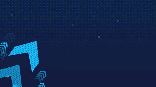 Abstract arrow shapes on a dark starry background with copy space suitable for business progress and technology themes animation