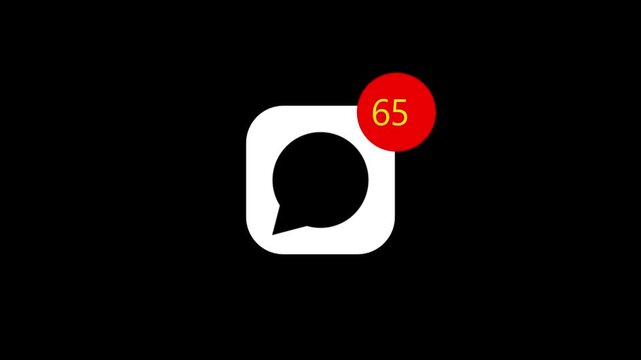 Mobile chat app icon displays rising notifications for missed messages