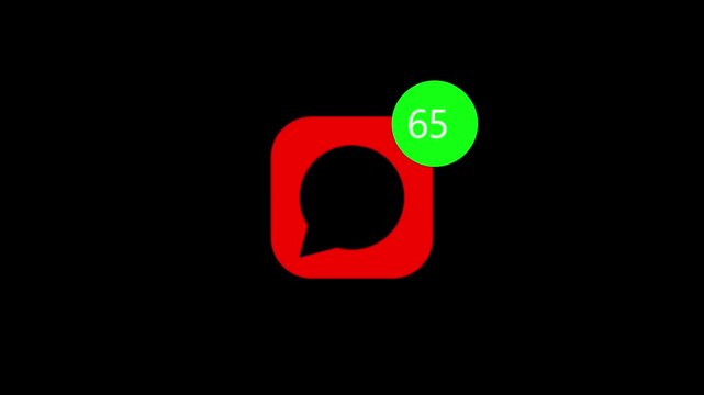 Mobile chat app icon displays rising notifications for missed messages