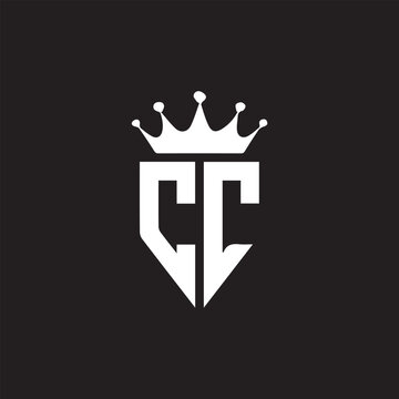Letter CC monogram with crown logo vector design