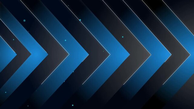 Abstract chevron arrows on a dark background creating a fast forward motion and modern tech style design animation