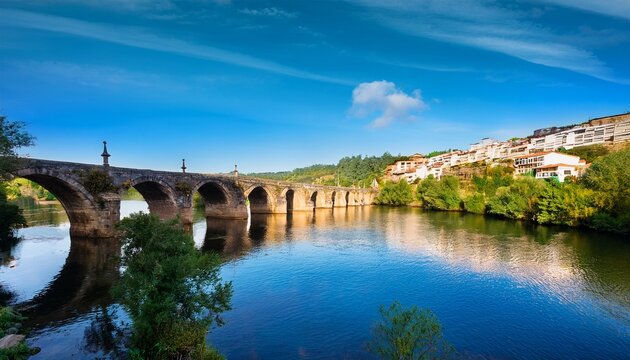ponte do milenio bridge over mino river in ourense spain