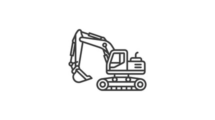 Naklejka premium Excavator Machine Heavy Equipment Construction.