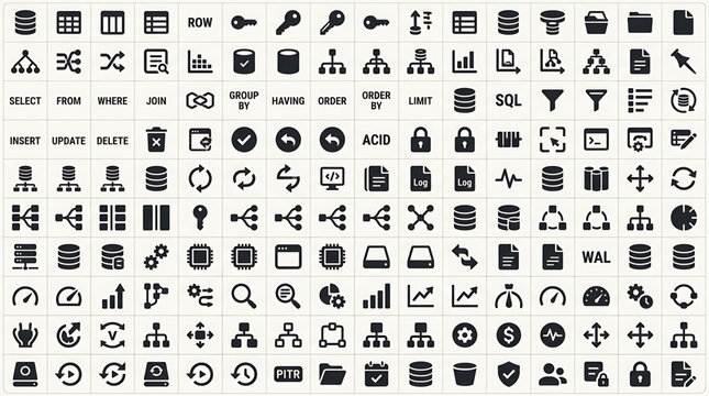 A collection of various icons and symbols on a white background for RJ_VLCP9C_VF