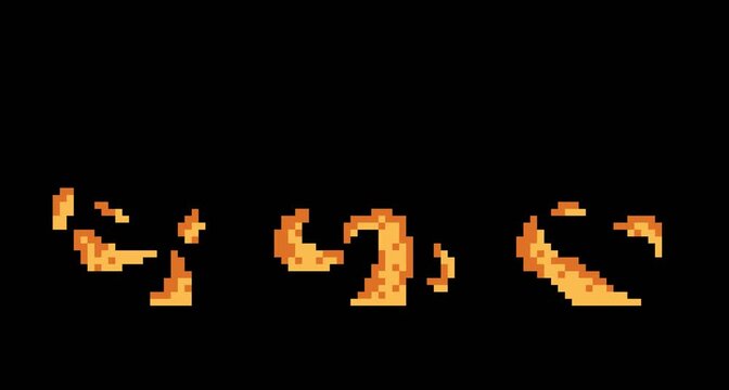 fire animation with simple pixel art style frame by frame with background transparent
