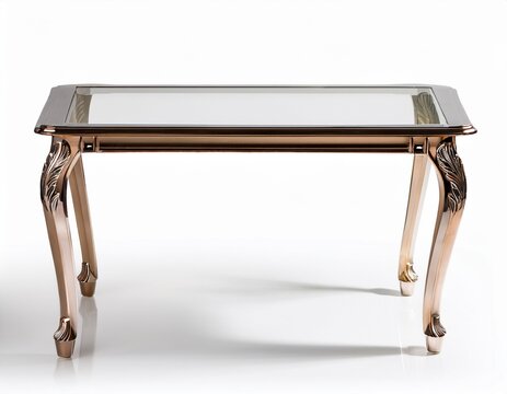 elegant mirrored console table on white background