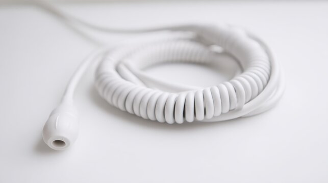 Laparoscopic camera head and light cable arranged on a bright white surface