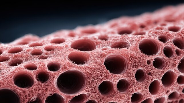 Close view of EMG electrode adhesive surface on skin with focus on texture and detail