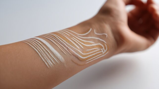 Multiple allergy test sites show histamine reaction on forearm in clean setting