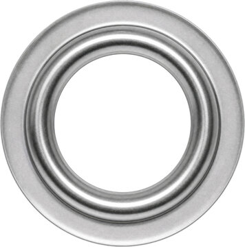 Silver metal grommet eyelet isolated on transparent background