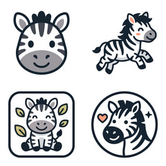 Cartoon zebra head and full body. © Rizal