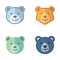 Fototapeta premium Colorful bear faces in different styles.
