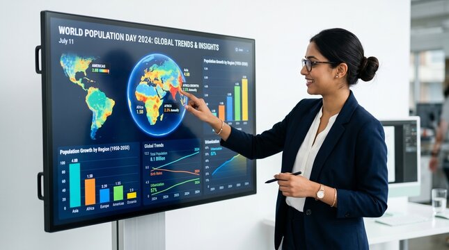 Global Population Growth and Diversity Illustration