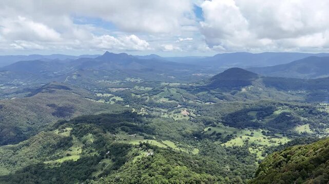 Panoramic View of Gondwana Rainforest and Ancient Caldera Slopes from Best Of All Lookout, Springbrook National Park