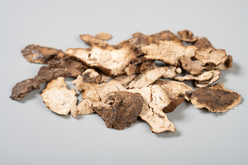 Fototapeta premium angle view herb FuLingPi or Poria Peel or Indian Bread Exodermis