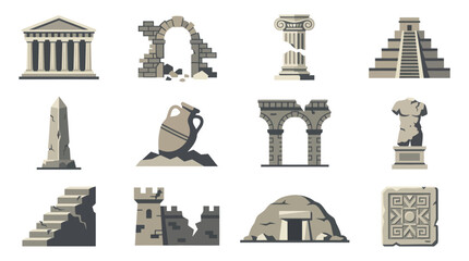 Collection of ancient stone architectural elements. © Mirah