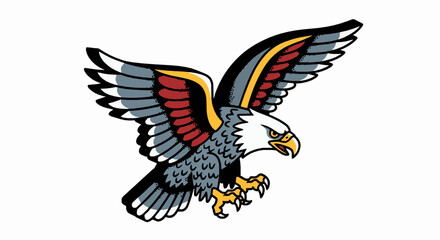 Obraz premium Traditional american eagle tattoo illustration