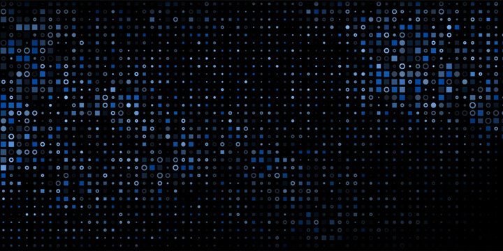 Abstract Blue Dots Halftone Technology Binary Code Background