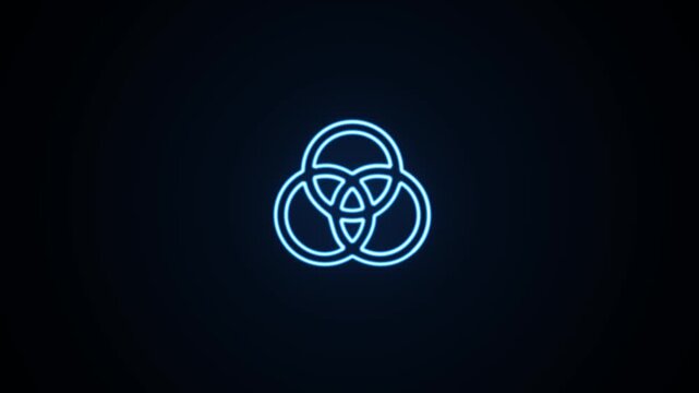 Blue neon glowing overlapping circles