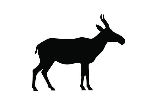 Saiga antelope animal silhouette side view vector illustration