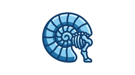 Ammonite fossil shell spiral shape. © Nur