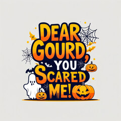 Fototapeta premium Print design poster autumn funny lettering text Halloween on isolated white background AI-Generated