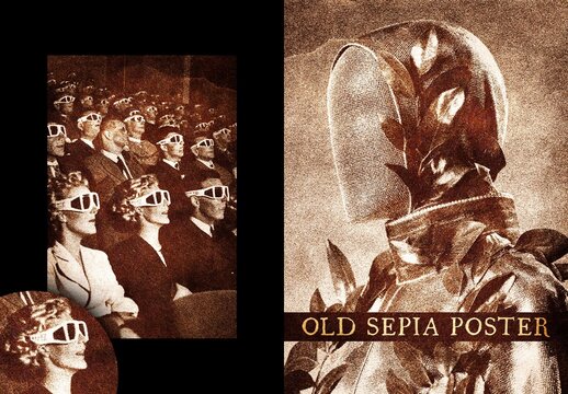 Old Sepia Poster Photo Effect For Poster And Print Design