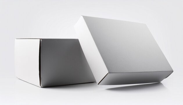 white cardboard box on isolated background