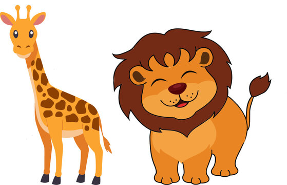 girafa e le&atilde;o safari