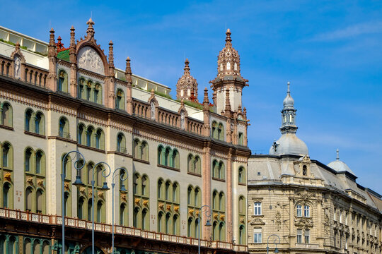 Ornate Building Facade in Budapest
