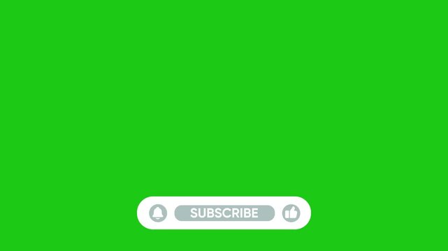 You tube subscribe button animation with notification bell and like on green screen