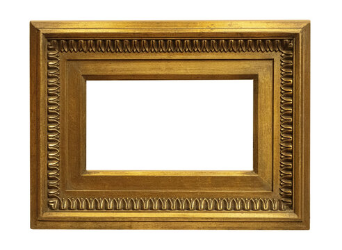 Gold antique ornate frame with transparent background