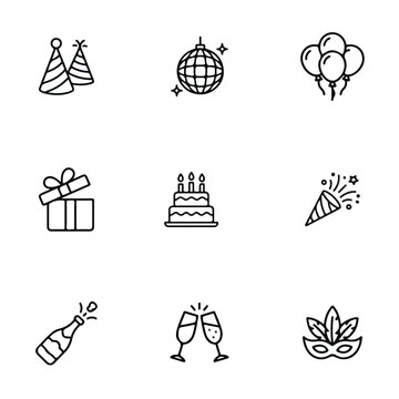 sat of party vector icon design, design, party, vector, vintage, illustration, decoration, pattern, art, frame, element, set, ornament, border, symbol, flower, floral, tattoo, silhouette, tribal, draw