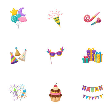 sat of party vector icon design, design, party, vector, vintage, illustration, decoration, pattern, art, frame, element, set, ornament, border, symbol, flower, floral, tattoo, silhouette, tribal, draw