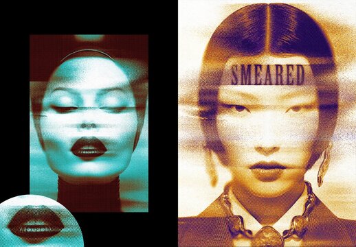 Smeared Halftone Poster Effect For Poster And Print Design