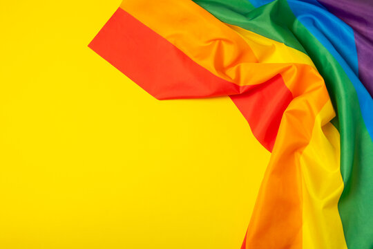LGBT flag on a bright colored background. Gay pride. Rainbow flag symbol of love or LGBT pride concept. pride month. Celebrate pride festival, liberty right, freedom, proud to be equal