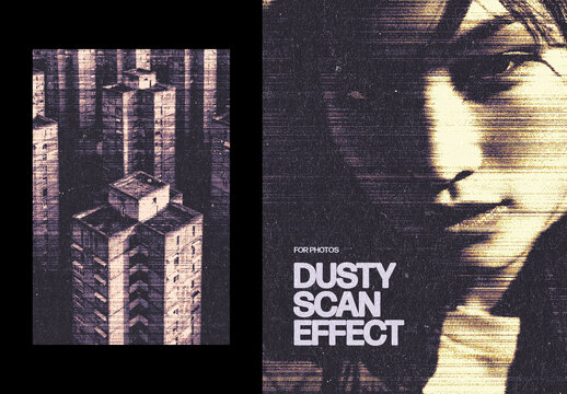 Vertical Dusty Scan Effect For Poster And Print Design